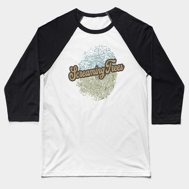 Screaming Trees Fingerprint Baseball T-Shirt by anotherquicksand